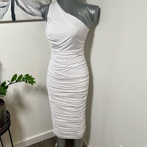 Elegant White One-Shoulder Dress